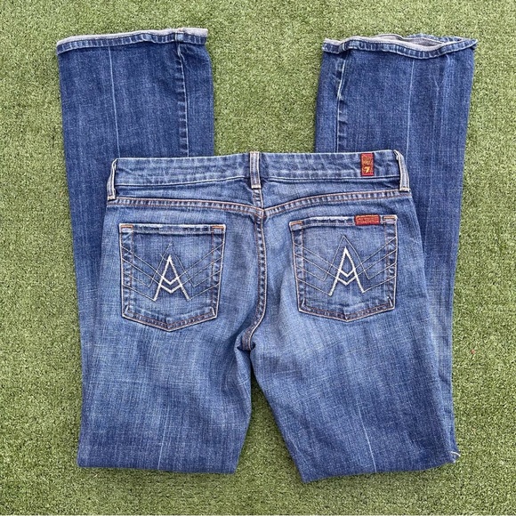 7 For All Mankind “A” Pocket jeans Preowned sz 29 casual brunch spring on trend - Picture 1 of 7